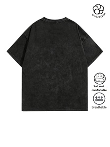 Camiseta de Hombre Estilo Streetwear en Color Liso con Lavado Ácido, Producto de Alta Demanda - Product Image 3