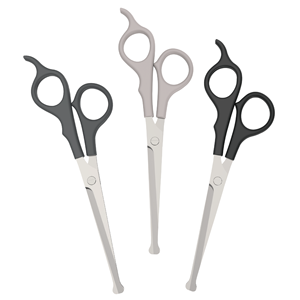 Professional 5.56 Inch Stainless Steel Blade <b>Plastic</b> Handle Right Handed Beveled <b>Edge</b> Beauty Safety Tip Hair Scissors for Home - Product Image 4