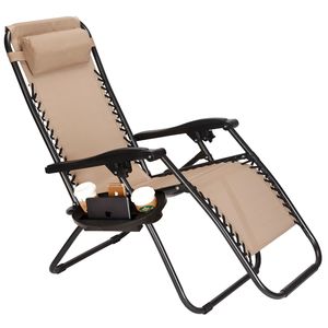 2 sedie lounge da esterno a gravità zero, sedie da spiaggia reclinabili pieghevoli regolabili per patio, modello XH - Product Image 2