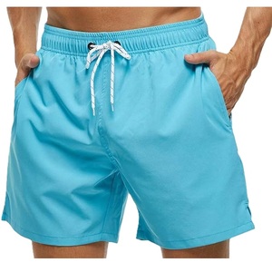 Shorts de bain pour hommes en polyester tissé avec bordure contrastante, imprimé AOP, élastique en nylon, séchage rapide, décontracté, fournisseur du Bangladesh - Product Image 3