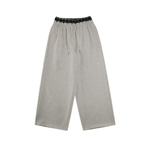 Pantalon de survêtement pour homme en polyester/coton, personnalisé avec logo OEM, hiver, épais, décontracté, respirant, taille haute élastique, coupe large - Product Image 1