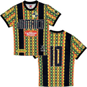 Maillot de foot personnalisé à motif ethnique style Jamaïque, t-shirt en mesh pour homme, entièrement sublimé - Product Image 1