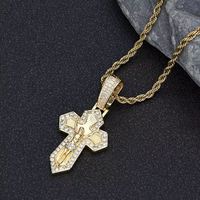 Pendentif Croix Chrétienne Hip Hop en Argent 925 avec Moissanite Sertie, Breloques Givrées, Cadeau de Luxe pour Hommes et Femmes