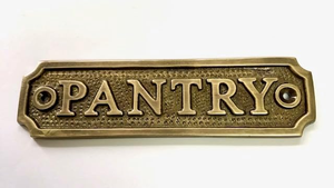 Vintage Brass Pantry Door Sign Antique Engraved Metal Pantry <b>Name</b> <b>Plate</b> Wall Door Plaque Decorative Home Kitchen Sign - Product Image 4
