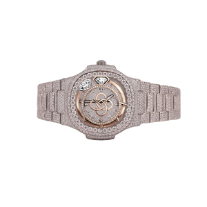 Reloj de Lujo para Hombre con Logotipo Personalizado, Moissanita VVS, Completamente Adornado con Diamantes - Product Image 1