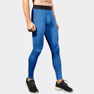 Autumn Winter Men's Spandex/Nylon Compression Fleece-Lined Full-Length Running Training Quick-Dry Sweat-Wicking Fitness <b>Leggings</b> - Product Image 4