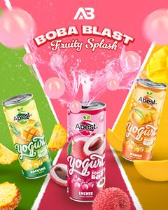 Bebida Abest Popping Boba de Moda 320ml Sabores Frutales de Frutas Tropicales Bajas en Carbohidratos Sin Azúcar Muestra Gratis OEM ODM Refrescos - Product Image 4