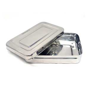 Boîte de stérilisation en acier chirurgical orthopédique 8x5x2 pouces avec couvercle pour instruments dentaires et médicaux, plateau en acier inoxydable de qualité allemande - Product Image 2