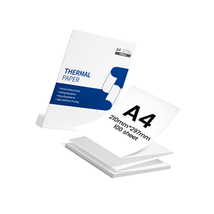 <span class=keywords><strong>Papier</strong></span> thermique A4 de qualité professionnelle, en feuilles continues, 70 g/m², 100 % pâte de bois vierge, 100 feuilles, impressions résistantes à la décoloration pour contrats et rapports - Product Image 1