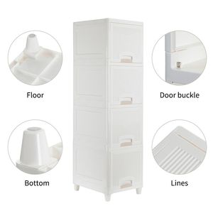 Mobiletto portaoggetti a 4 ripiani con 2 cassetti, organizer per bagno, camera da letto e cucina - Product Image 6