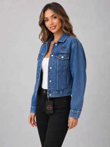 Chaleco Vaquero de Corte Holgado para Mujer, Azul Vintage, Sin Mangas, con Botones al Frente, Chaqueta de Mezclilla con Tela de Algodón Resistente y Diseño Elegante - Product Image 4