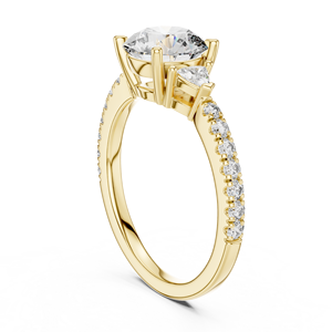 Bague de Fiançailles Solitaire en Moissanite Taille Ronde, Alliage Or Blanc 14K, Pavé sur l'épaule, Bague de Mariage, Vente en Gros, Bijoux de Luxe Raffinés - Product Image 5