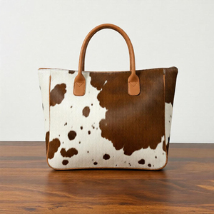 Bolso Tote de Cuero con Pelo de Vaca, Bolso de Mano para Mujer, Bolso de Hombro, Bolso Tote Elegante de Diseñador de Moda LHTB-0101 - Product Image 3