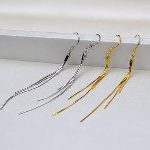 Boucles d'oreilles pendantes à trois chaînes en argent S925 avec accessoires DIY vides, ensemble de pendentifs en perles personnalisés, bijoux de mode - Product Image 3