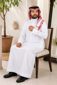 Haya Custom Islamic <b>Thobe</b>-OEM Manufacturer High Quality Polyester Fabric Spring Anti-Shrink Anti-Static Stand Collar Long - Product Image 4