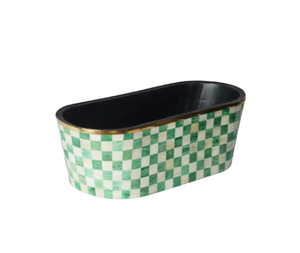 Handwoven Planter Basket with Mother of Pearl Inlay <b>Rectangular</b> Indoor Outdoor Plant <b>Pot</b> for Home Garden Decor from Vietnam - Product Image 4