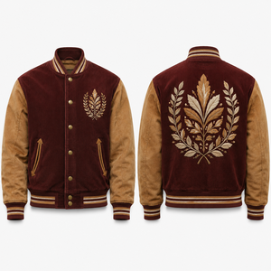 Veste universitaire grande taille pour hommes, personnalisable avec col montant, logo d'équipe, nom et numéro, style baseball, pour l'université - Vente en gros - Product Image 1