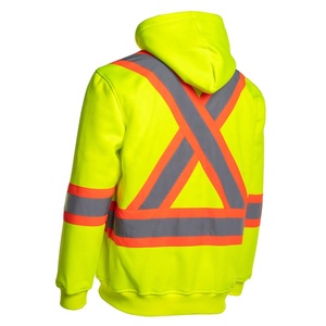 Sweat à capuche de sécurité personnalisé haute visibilité avec bandes réfléchissantes Conception légère pour les travaux de construction - Product Image 2