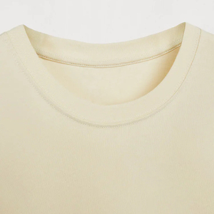 เสื้อยืดคอกลมแขนสั้นทรงโอเวอร์ไซส์สีพื้นสำหรับผู้ชาย สไตล์ลำลอง ผ้าเจอร์ซีย์ถักจากผ้าฝ้าย 100% - Product Image 3