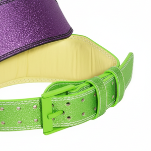 Cinturón de cuero con purpurina para entrenamiento, soporte lumbar de cuero PU, cinturones de cuero brillante al por mayor, cinturón de cuero genuino con purpurina - Product Image 2