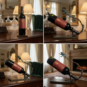 Estante para Vino de Hierro Forjado, Decoración Artesanal con Forma de Rana, Soporte Decorativo para una Sola Botella, Decoración Vintage de Lujo para el Hogar, Hecho en Vietnam - Product Image 4