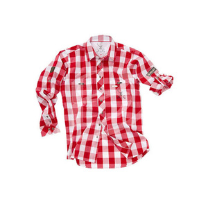 Traditional German Bavarian Oktoberfest Casual Shirts Men 100% Cotton Broadcloth <b>Long</b> <b>Sleeve</b> Checkered Pattern Turn-down Collar - Product Image 2