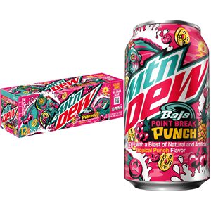 Boisson gazeuse tropicale Mountain Dew Baja Point Break Punch, 12 canettes de 12 fl oz, vente en gros, approvisionnement en vrac, USA - Product Image 3