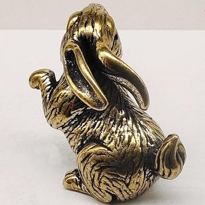Elegant Copper <b>Rabbit</b> Statue Creative Decorative Showpiece for Home Office Indoor Outdoor <b>Gifting</b> - Product Image 2
