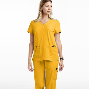 Tops de travail unisexes à manches courtes en polyester tricoté, confortables, pour usage hospitalier, vente en gros, prix d'usine, personnalisables, très demandés - Product Image 5