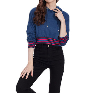 Sudadera con capucha corta de punto para mujer, 100% algodón, tejido polar suave, cómoda, talla grande, ¡gran oferta! - Product Image 1