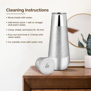 Botella de Agua de Cobre Cromado, a Prueba de Fugas, Ecológica y Elegante, Botella Ayurvédica para Uso Diario, 1000 ml - Product Image 3