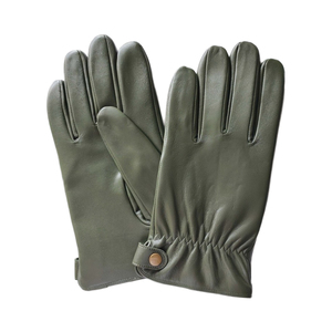 Sheepskin <b>Touch</b> <b>Screen</b> <b>Gloves</b> Wrist Length Breathable Thermal Olive Green Unlined Winter Cycling Daily Use - Product Image 5