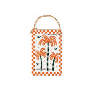 Pochette de téléphone brodée florale jaune avec perles et chaîne dorée, design Chinoiserie, faite main sur mesure - Product Image 4