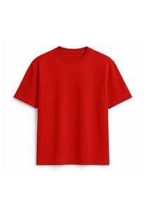 T-shirt en coton violet uni surdimensionné pour homme, col rond, manches courtes, coupe décontractée, longueur standard, design uni - Product Image 4