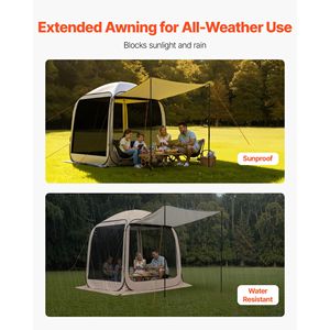 Tenda a Schermo Pop-up 6x6ft per 4-6 Persone, Tettoia Portatile Estensibile con Borsa per il Trasporto - Product Image 6