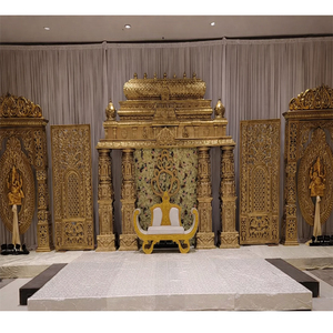 Escenario Abierto con Temática de Boda Manavarai, Decoración para Recepción de Boda Tamil, Escenario Impresionante para Compromiso del Sur de la India, California - Product Image 1