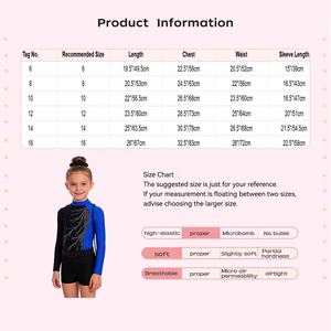 Tenue de gymnastique, patinage artistique et danse pour filles de 6 à 16 ans, justaucorps avec short pour la danse, l'entraînement, les compétitions et les récitals. - Product Image 6