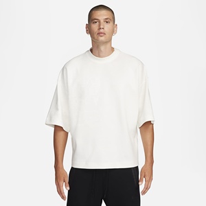 T-shirt Homme Oversize Blanc Col Rond Manches Courtes Design Tendance Couleur Unie Décontracté 100% Coton Jersey Tricoté - Product Image 1