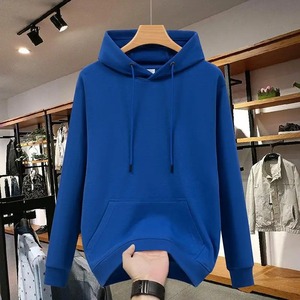 เสื้อฮู้ดผู้ชายทรงปกติ ผ้าฝ้ายเฟรนช์เทอร์รี่ สีพื้นลำลอง มีกระเป๋าหน้า ใส่ได้ในฤดูใบไม้ร่วง ปี 2027 - Product Image 3
