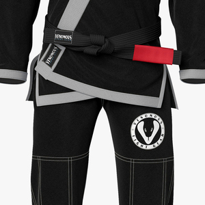Venomous Fight Gear BJJ Kimono Black Gray <b>Stitched</b> Unisex Regular Fit Durable 100% Cotton Lightweight High Martial Arts - Product Image 5