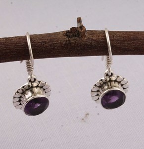 Pendientes Colgantes de Plata de Ley 925 con Amatista Natural, Hechos a Mano, Estilo Boho, Proveedor y Fabricante de Joyería - Product Image 5