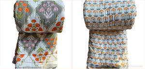 Couette Bohème Bleue en Coton Biologique, Imprimée à la Main, Lavable, Respirante, pour Hôtels, Toutes Saisons, Impression Personnalisée, OEM - Product Image 6