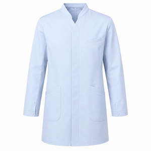 Bata de Laboratorio Médica Gris Pálido con Cuello de Solapa, Uniforme de Doctor Personalizado al por Mayor, Ropa de Trabajo Unisex para Equipos de Clínicas y Farmacias - Product Image 1