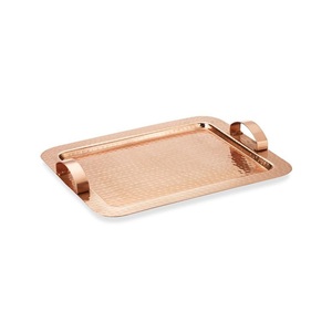 Copper <b>Serving</b> <b>Tray</b> Stainless Steel <b>Gold</b> Plated Hammered Design Dry Fruits for <b>Tray</b> Copper Handle At Your Budget - Product Image 6