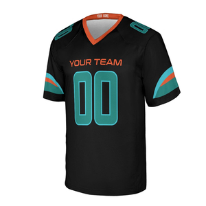 Camiseta de Fútbol Americano Negra Personalizable con Cuello en V, Manga Corta, Impresión Sublimada, Malla Transpirable para Hombre - Product Image 2