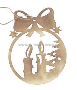 Adornos artesanales de Navidad de metal de linternas de hierro y adornos decorativos de linterna de festival de oro y plata - Product Image 3