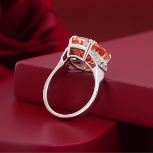 Vivid Red Cushion Cut Lab Grown Diamond 7.01 CT Engagement <b>Ring</b> in <b>14K</b> Rose <b>Gold</b> with Prong Setting - Product Image 3