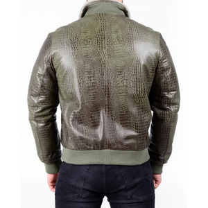 Chaqueta de Cuero Unisex con Cuello Alto Texturizado y Diseño Frontal, Color Personalizado para Grabado en Relieve - Product Image 2