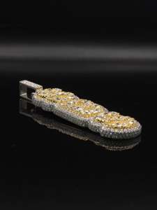 Custom 3 Letter Vertical <b>Pendant</b> VVS Lab Grown Diamond <b>Solid</b> 925 Silver 10K 14K <b>Gold</b> Heavy <b>Solid</b> Back Hip Hop Charm Jewelry - Product Image 6