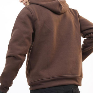 Sweat-shirt à capuche marron pour homme, coupe classique, en molleton de coton, décontracté, pour l'hiver, avec poches, tricoté, impression numérique - Product Image 6